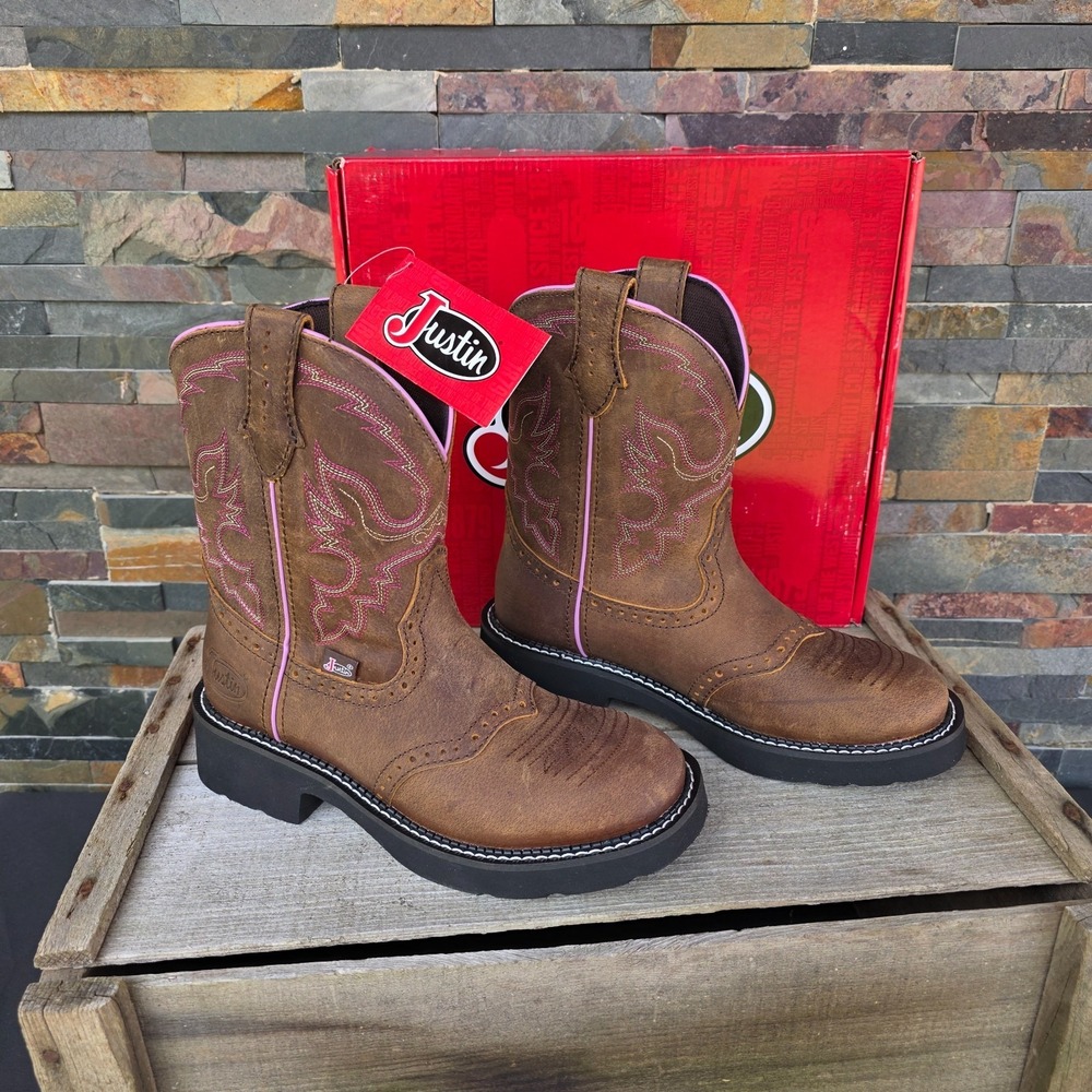 Justin Boots NEW Gypsy Gemma Aged Bark Water Buffalo Round Toe Women's size 8.5B
